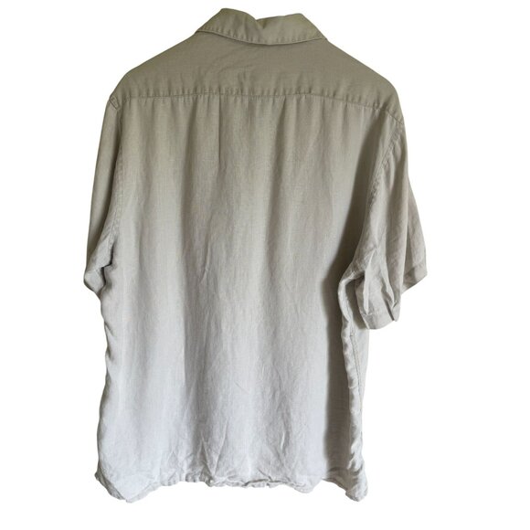 Pronto Uomo 100% Linen Size XL Collared Button Up Short Sleeve Shirt Beachy Coas - Picture 2 of 7